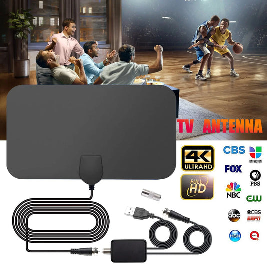 Digital TV Antenna Indoor 1080P HDTV Digital Antenna With Amplifier Signal 28DB High Gain DVB-T/DVB-T2 ATSC Antenna Free Channel