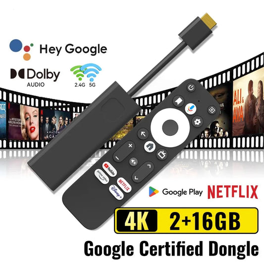 GD1 Android TV Stick Google Netflix Certified 4K Streaming Device HDR Dolby Audio Wi-Fi 6 Bluethooth Voice Remote Easy to use